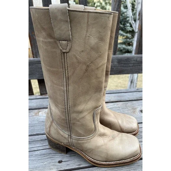 Vintage Wild Country Men's 10D Campus Boots Marbled Leather Square Toe